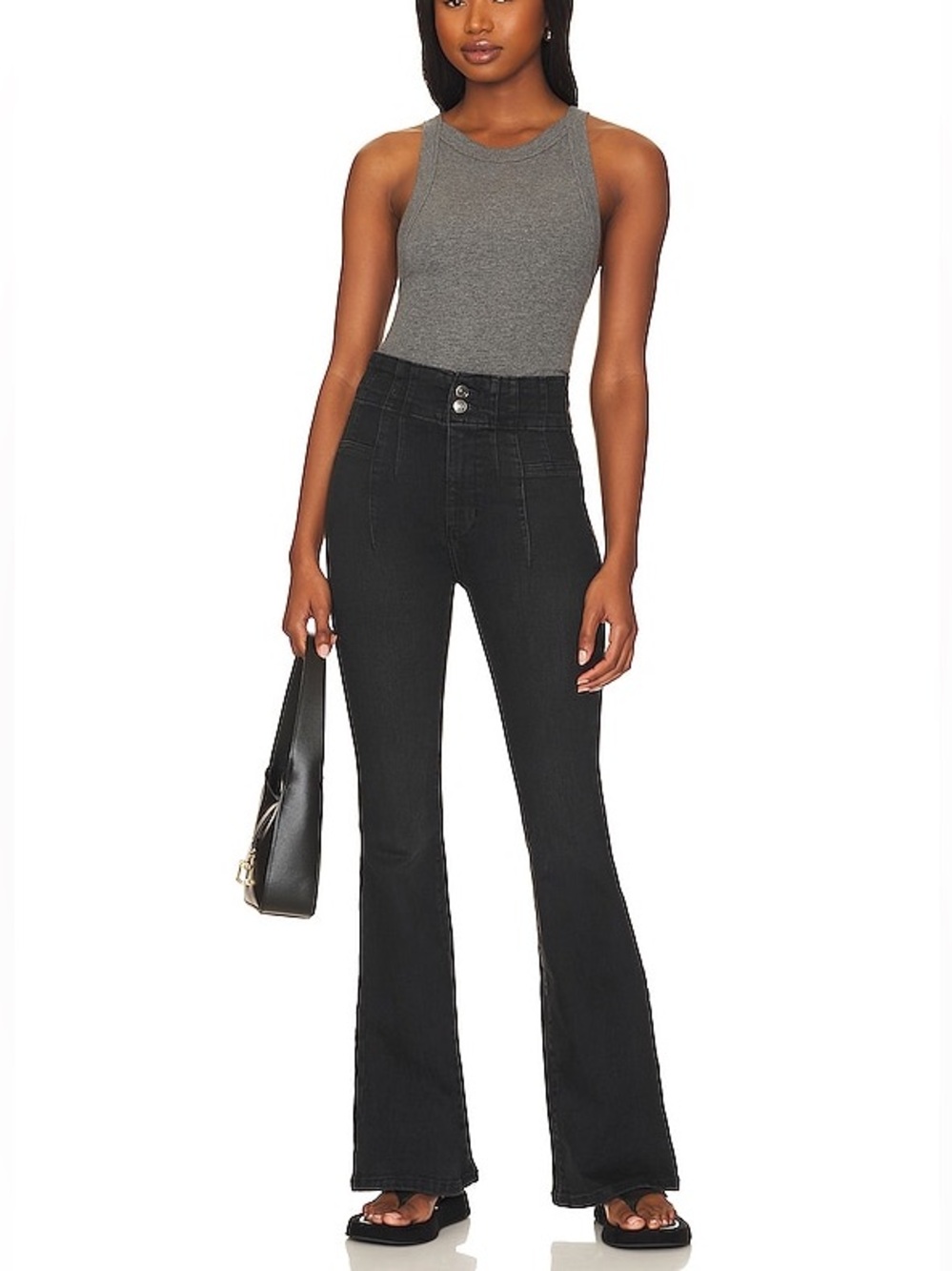 Free People We The Free Jayde Flare Jeans Black Size 26 High Rise